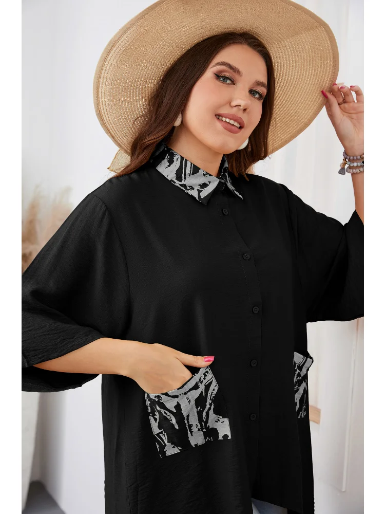 Loose irregular large-size shirt fashion explosion blouse plus size feminino T-Shirts