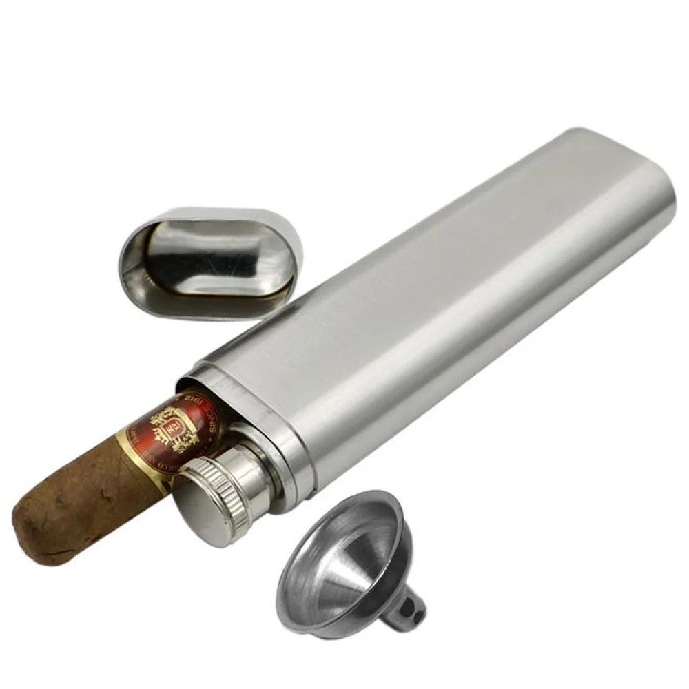 

Stainless Steel Cigar Tube Storage Case Portable Tobacco Cigarettes Holder Portable Cigar Accessories