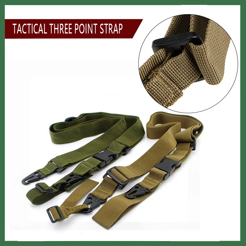 

Three Military Point Rifle Sling Adjustable Bungee For Air-soft Gun Straps Paintball Hunting Outdoor