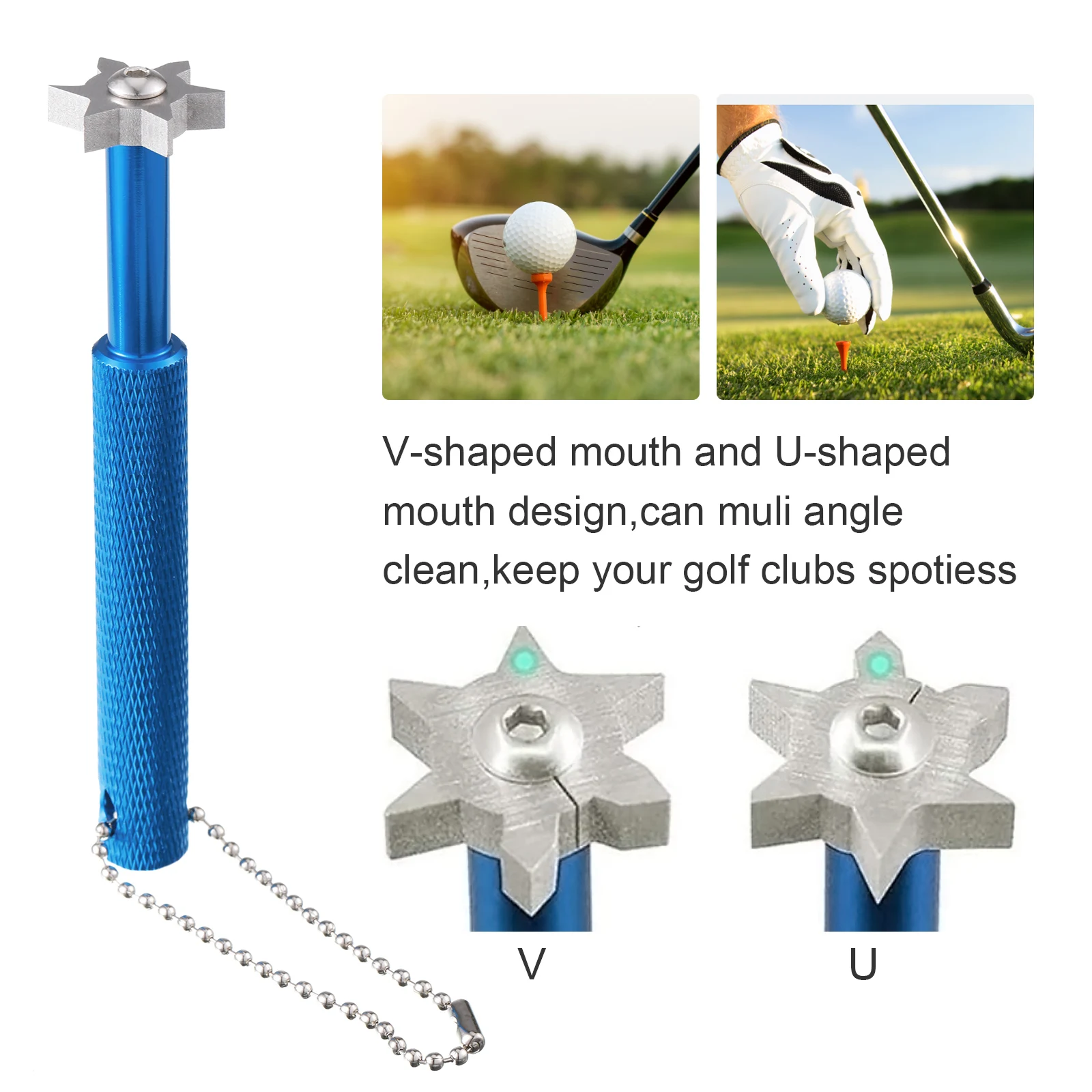 

Golf Clean Brush Golf Groove Sharpener Stable Cleaning Tool Ball Club