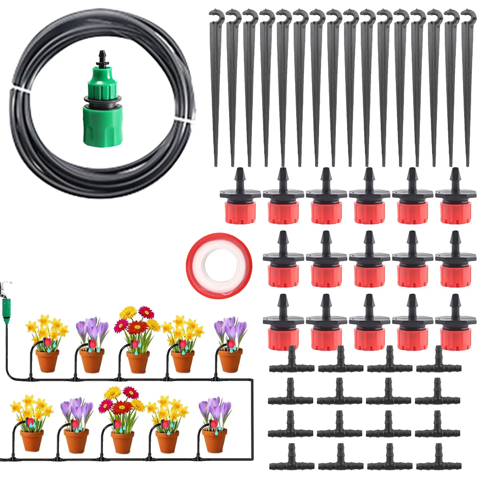 

Система капельного орошения для сада, система полива теплицы, автоматическая система полива для внутреннего дворика, садовая система с дис...