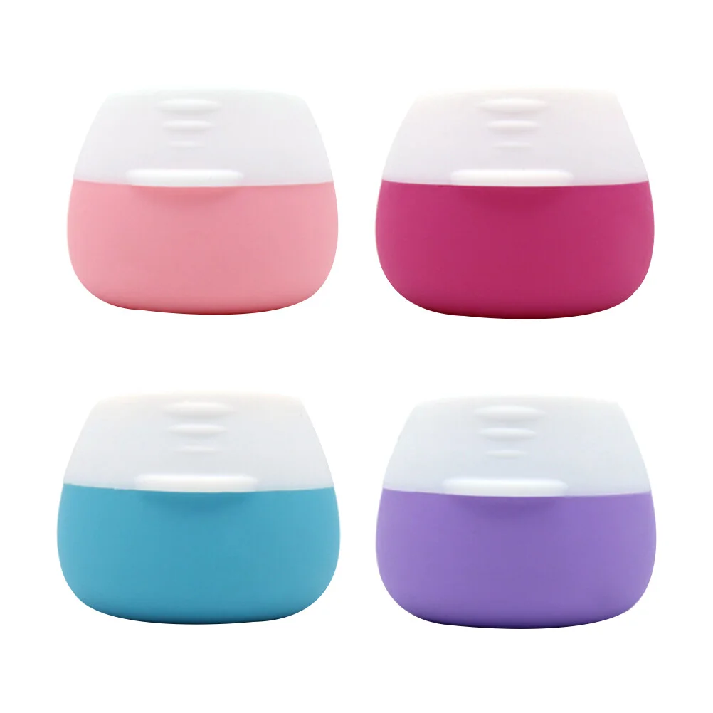 

4 Pcs Silicone Travel Bottles Bottle Cream Jars Refillable Containers Cream Jar Travel Cases Leak Proof Travel Essentials