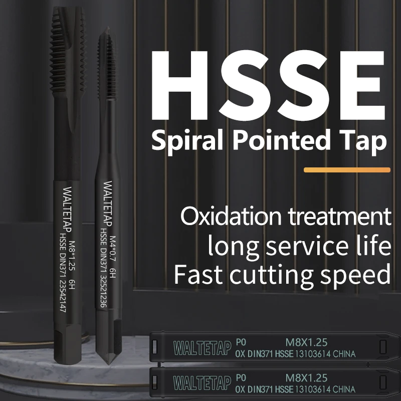 WALTETAP HSSE-M35 DIN 371 376 Стандартный спиральный рифленый метчик с заостренной головкой M2