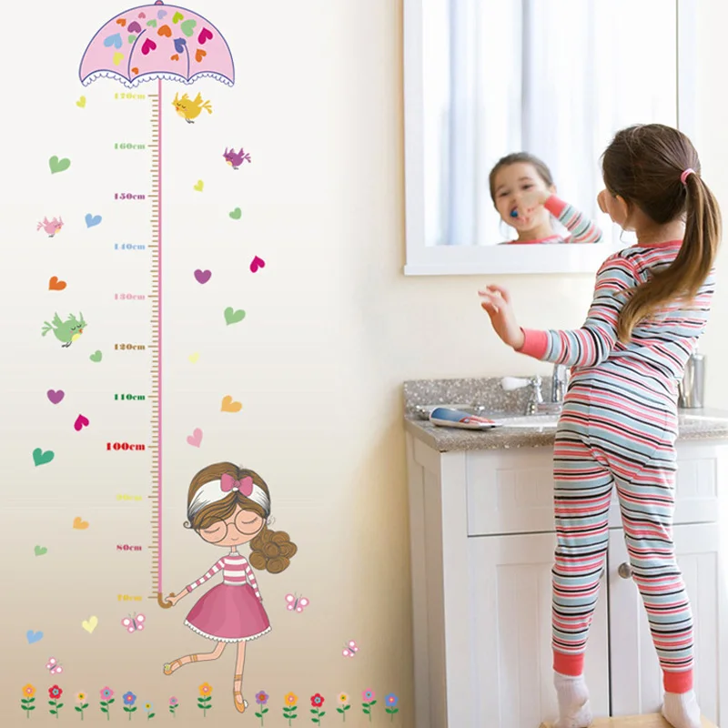 

Cartoon Girl Height Stickers for Living Room Bedroom Wallpapers TV Background Decoration Waterproof Removable Wall Decals
