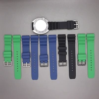 22mm rubber silicone bracelet mens watches strap stainless steel buckle skx007 skx013 skx009 watchband wristband accessories