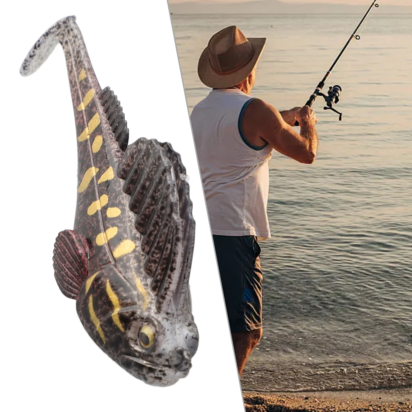 Przynęta wędkarska z miękkim ciałem 14g ogonem do połowu okoni w ciemnej wody Megabass Brand Paddle Tail Bait na karpia