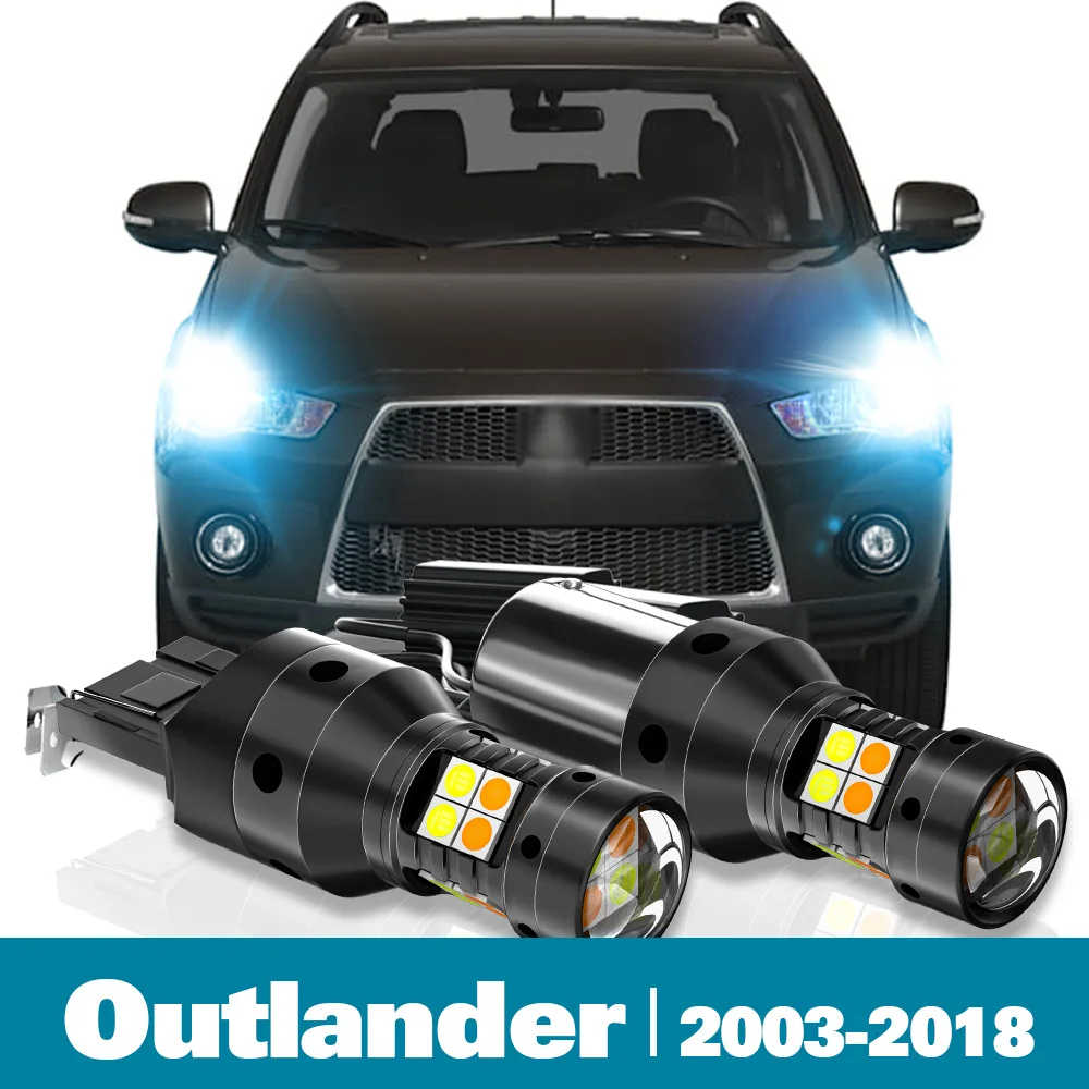 

2pcs LED Dual Mode Turn Signal+Daytime Running Light DRL For Mitsubishi Outlander Accessories 2003-2018 2010 2011 2012 2013 2014