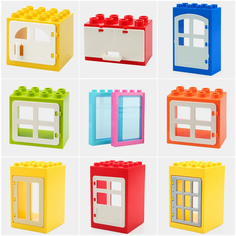 

Big Building Blocks Houses Parts Accessory Window Door House Wall Roof Compatible Large Bricks Assemble Boy Girl Kids Toy Gifts