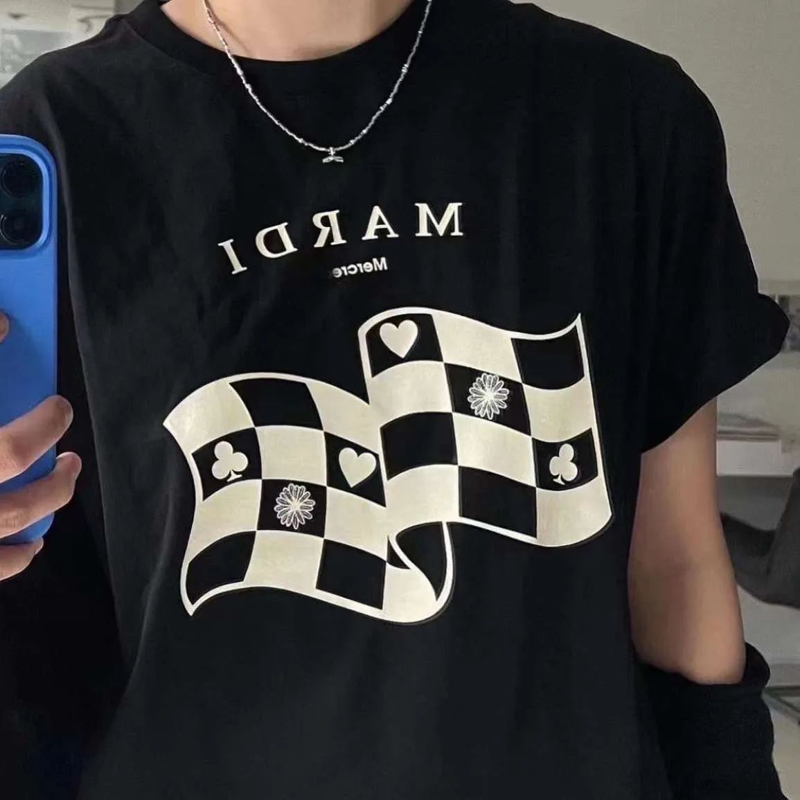 

Женская футболка с коротким рукавом и принтом в Корейском стиле, лето 2023