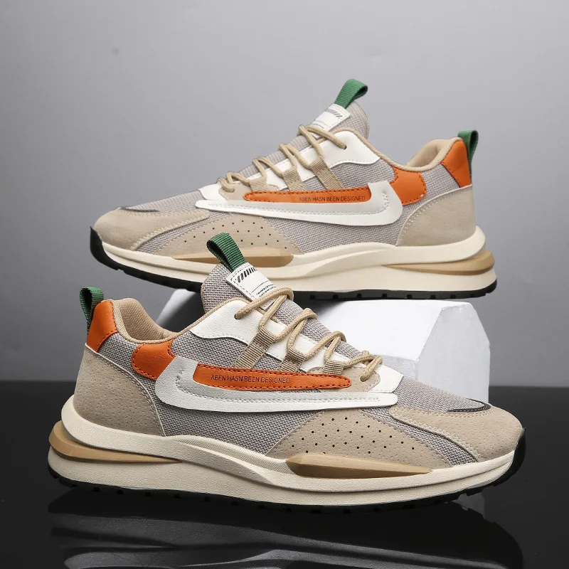 

Running Shoes for Men Lace Up Mesh Breathable Men Sneakers Sport Gym Trainers Mixed Colors Sport Sneakers Student Outdoor Shoes