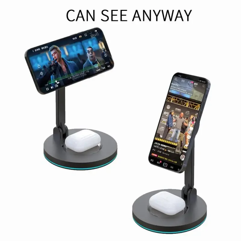 

Product Charger Multi-function LED Ambient Light Mobile Two-in-one Folding Wireless Charger