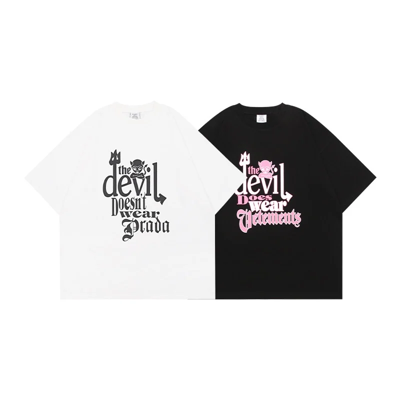

Vetements 2022ss Summer T-shirts Devil Wear Vetments Print Men Women Best Quality 1:1 Emboridery Loose Streetwear T-shirt Tees