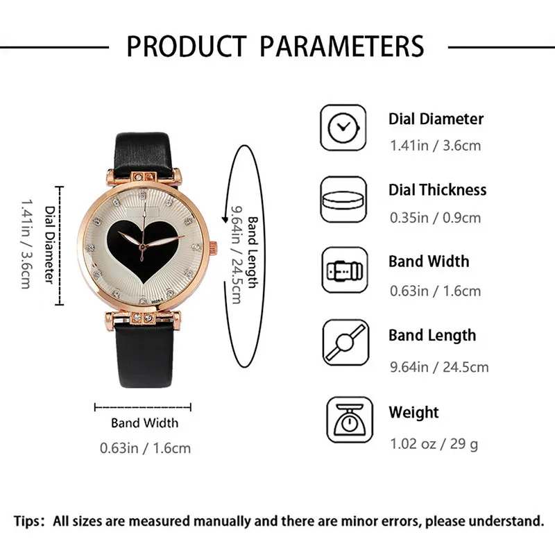 2023 New Hot Leisure Simple Round Love Shell Dial Women's Quartz Watch Set Girlfriend Fashion Personality Temperament Gift