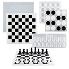 Форма для шахмат ручной работы, игровая доска для шашек, отливка из смолы, международные игрушки для шашек, силиконовая форма для эпоксидной смолы, ремесло