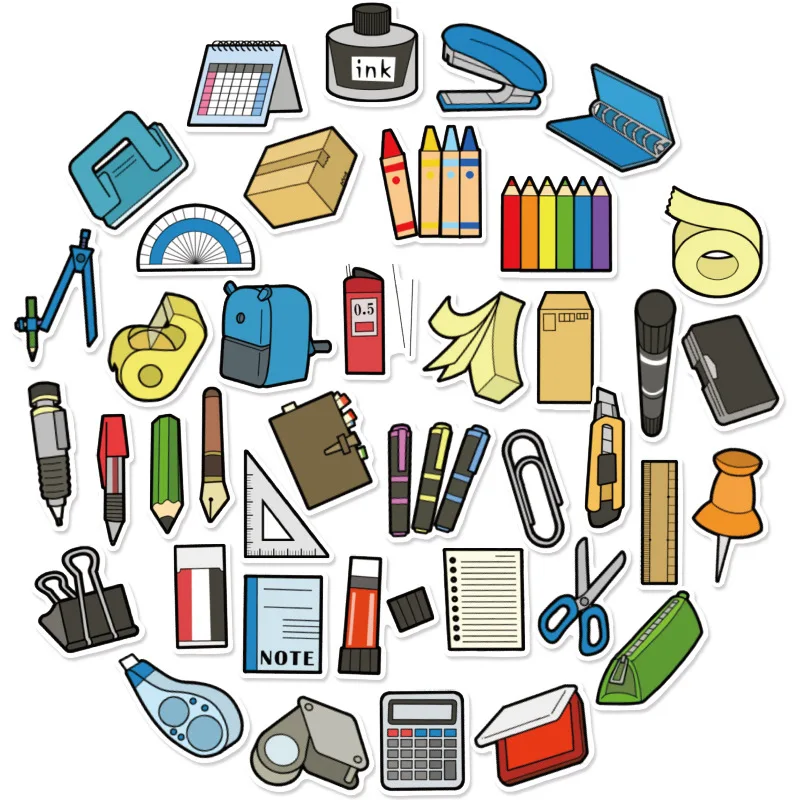 

10/40Pcs School Supplies Stickers Suitcase Skateboard Laptop Luggage Phone Cartoon Stickers Decal Kids Gift Toy