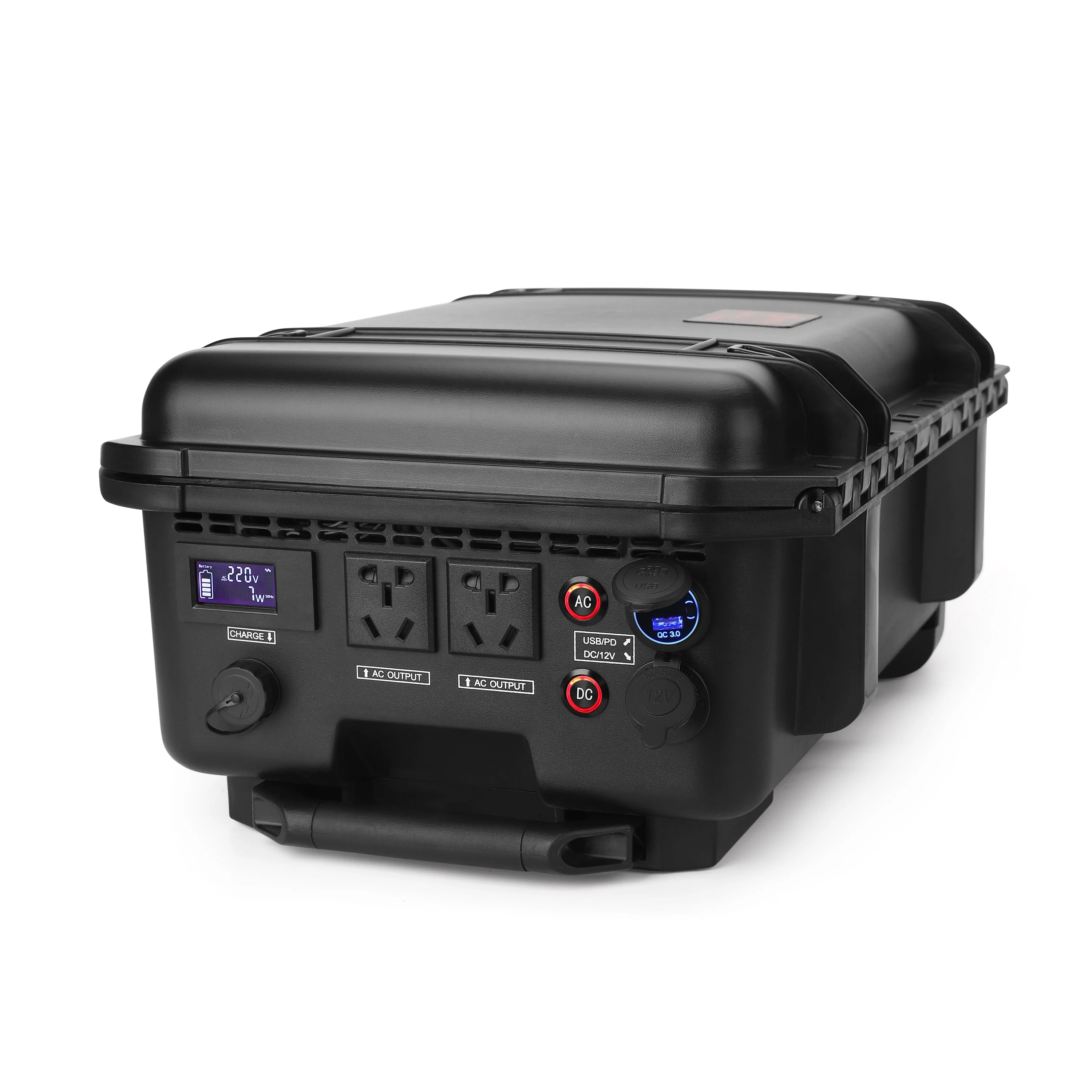 Фото Универсальная портативная электростанция All In One Black AC 220v 3000w 6216wh с ручкой для переноски №3