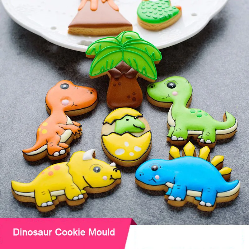 Милые животные помадка печенье форма мультяшный динозавр яйца Вулкан кокосовое