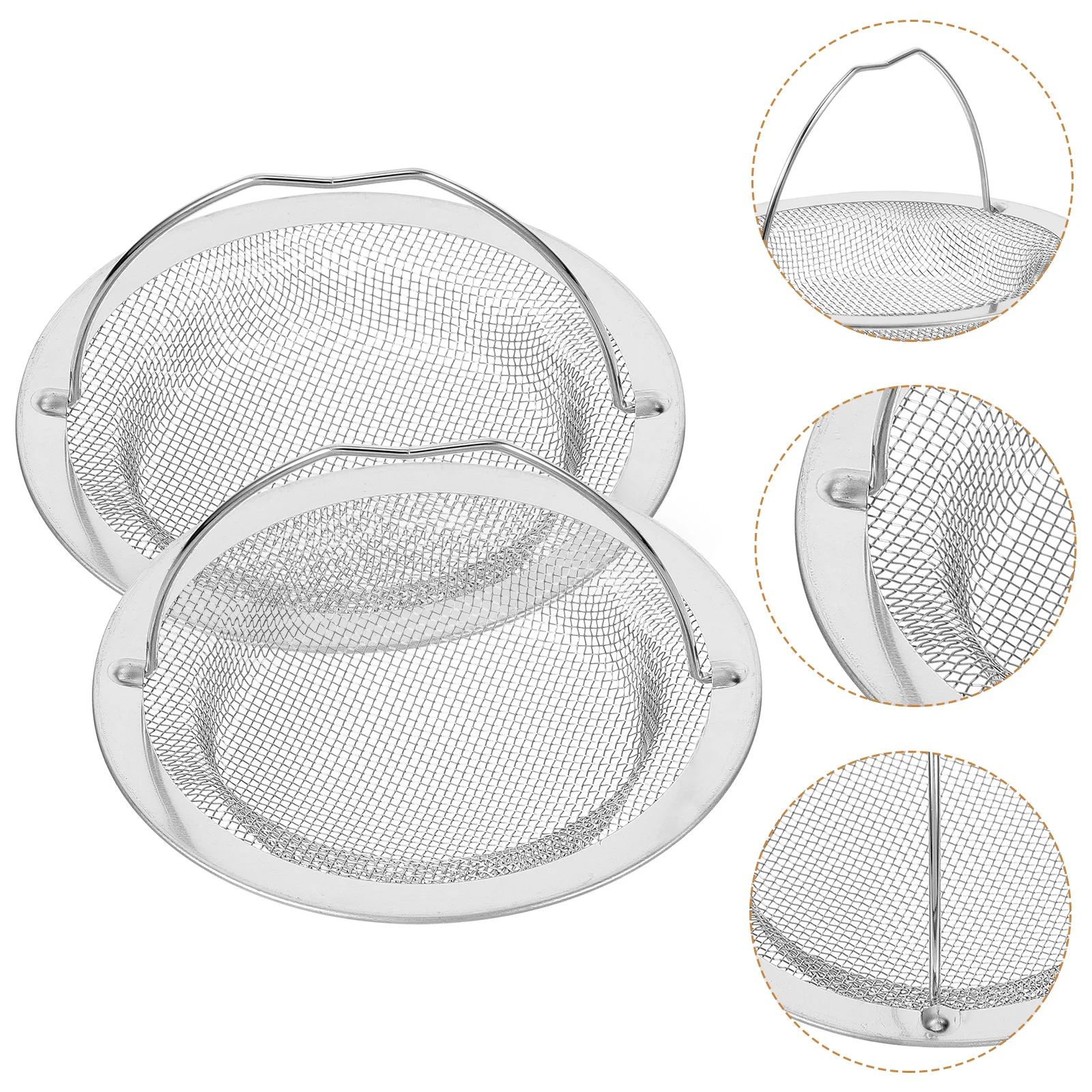 

2 Pcs Kitchen Sink Strainer Stainless Steel Filter The Collector Stopper Drain Hair Catchers Mesh