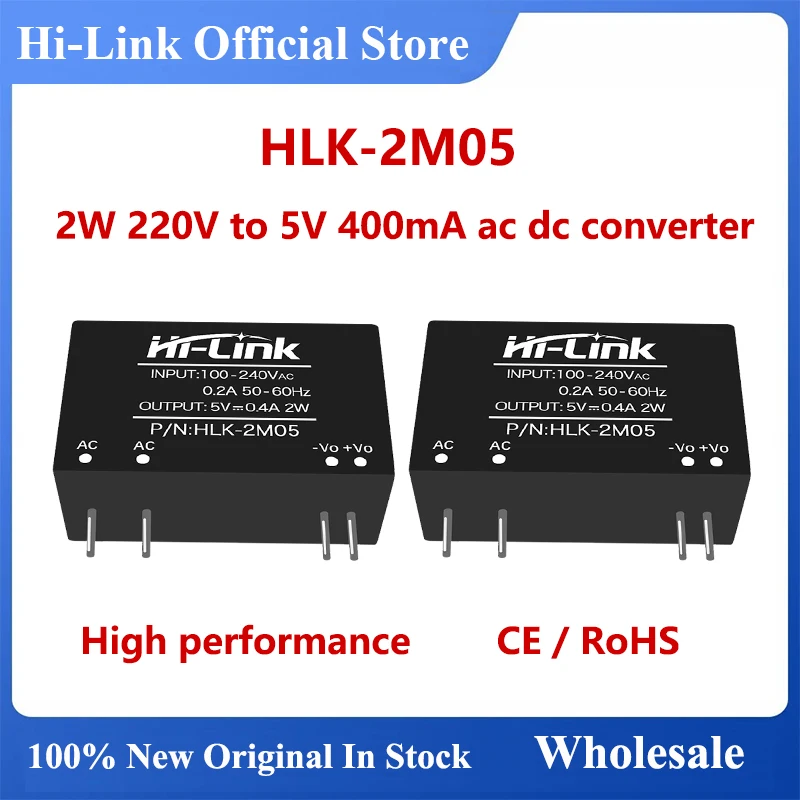 Фото Hi-Link 10 шт. 2 Вт 3,3 В 5 В 9 В 12 В 15 В 24 В Источники питания переменного и постоянного тока Интеллектуальный модуль HLK-2M05 HLK-2M12 HLK-2M24 HLK-2M03 HLK-2M09 HLK-2M15 №2