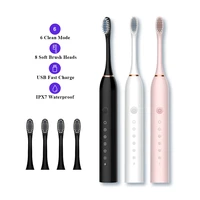 teeth whitening electric sonic toothbrush rechargeable adult waterproof oral electronic tooth brushes replacement heads sound wa