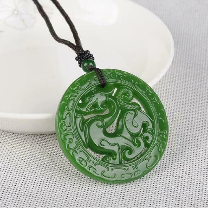 Статуя Дракона нелле подвеска ювелирные изделия амулет натуральный зеленый