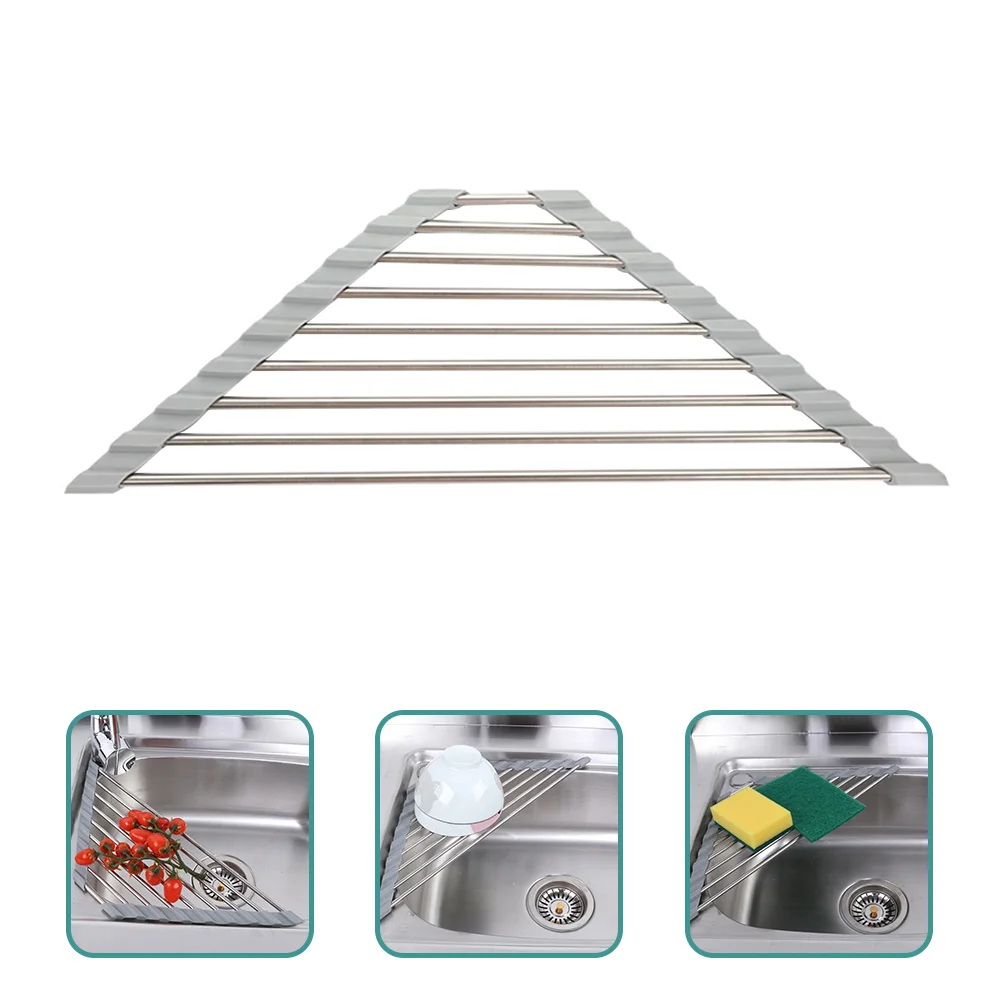 

Sink Sponge Drainer Foldable Drain Rack Roll Up Drying Rack Rinsing Dish Rack Sink Sponge Holder Over The Sink Drying Rack