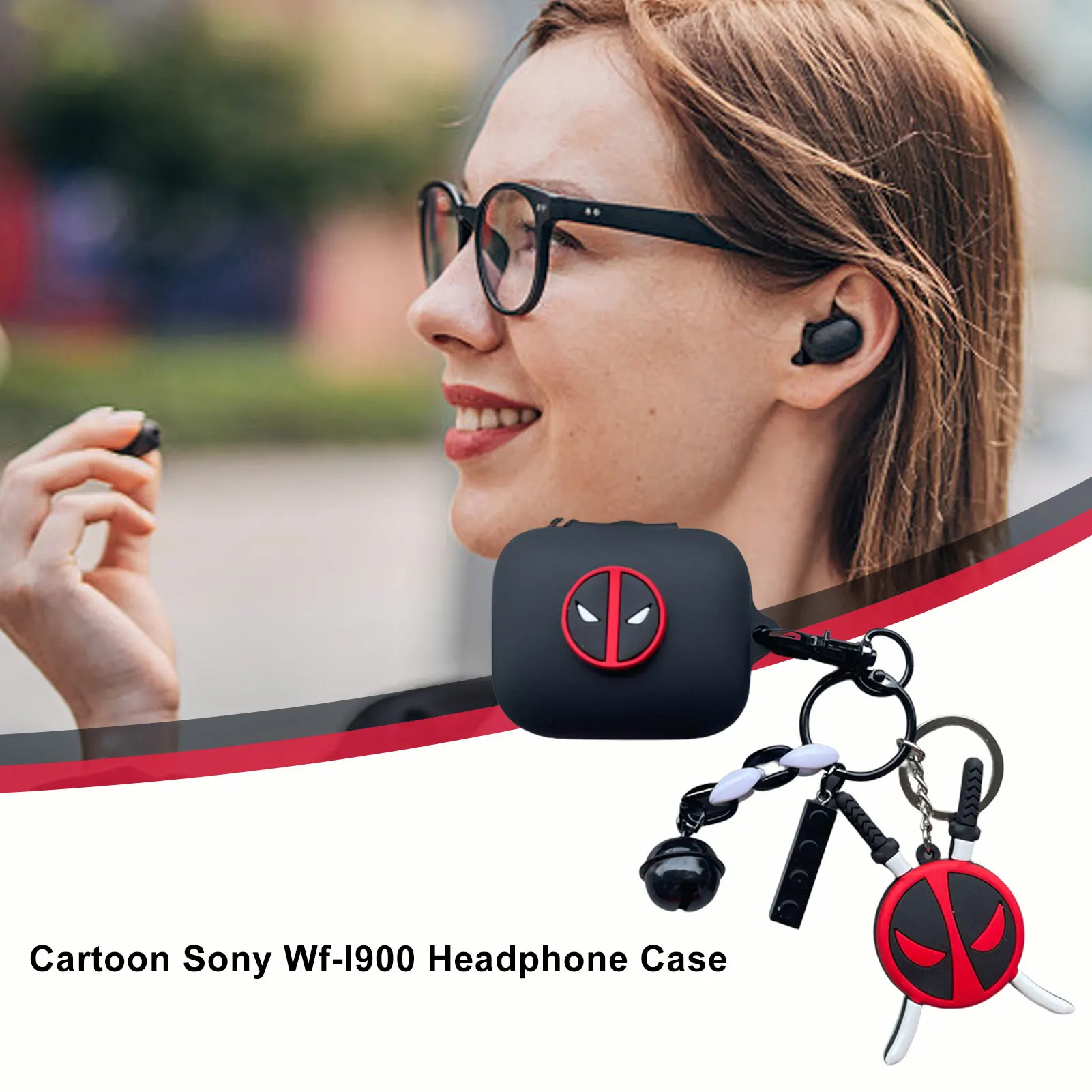 

Защитный чехол для Sony Wf-L900, силиконовый ударопрочный чехол, мультяшный чехол для Airpod, беспроводная коробка для наушников с Bluetooth