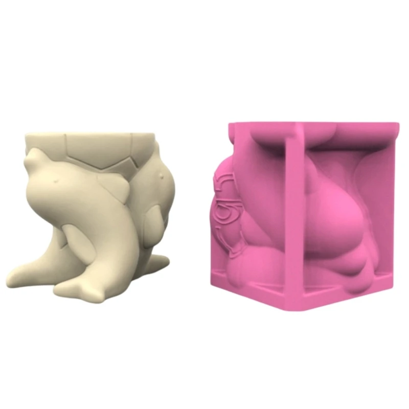 652F Многофункциональная силиконовая форма для горшков в форме дельфина сочных