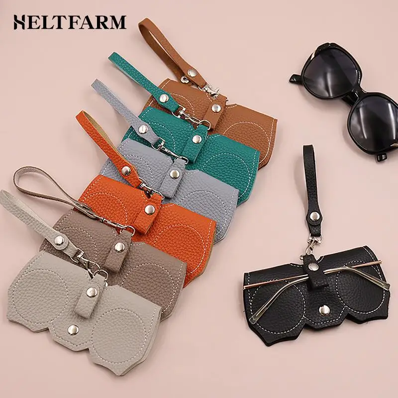 

1Pc Retro Leather Handmade Glasses Bag Sunglasses Glasses Case Portable Myopia Frame Case Simple Protective Case