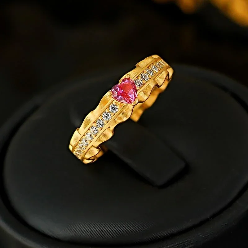 XUYUANFEN Преступная принцесса! Кольцо Freud Love с искусственным розовым турмалином