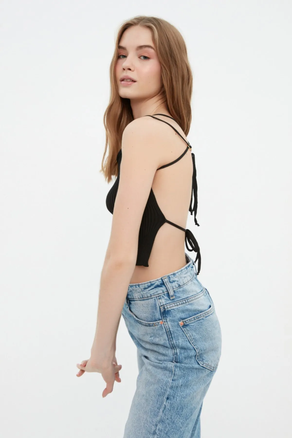 

Women's Summer Crop Top Blouse Black Back Detailed sportswear Blouse Casual Tank Top Vest Blouse