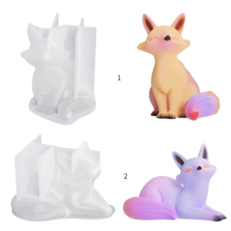 3D лисы силиконовые формы мультфильм животных формы для мыла DIY DIY кристаллическая форма для эпоксидной смолы