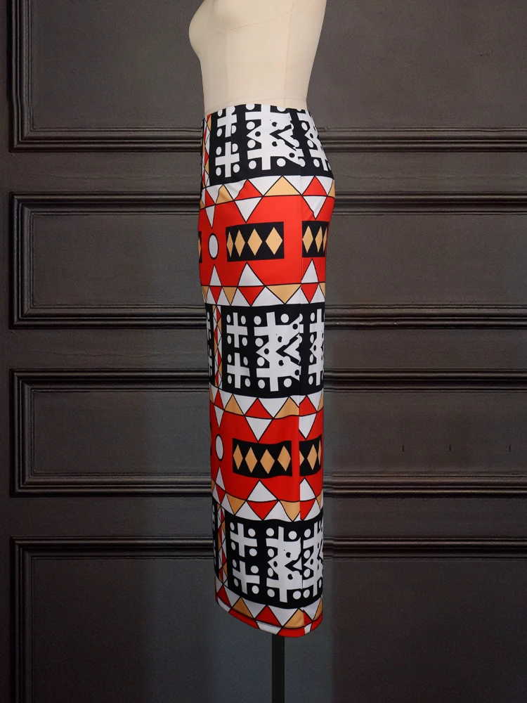 Юбка женская с принтом винтажная офисная скромная облегающая завышенной талией