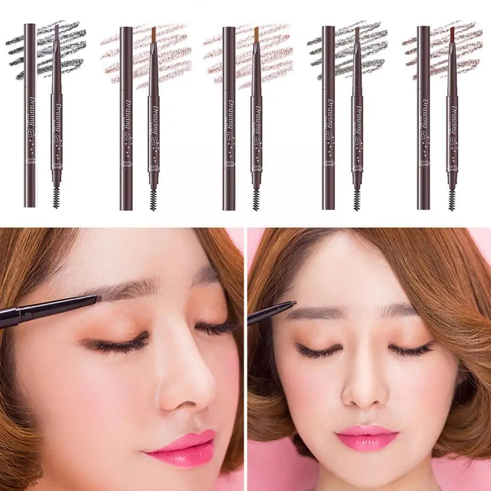 

Double-Headed Rotation Eyebrow Pencil Stereoscopic Waterproof Sweat-Proof Make Up All Day Eyebrow Pen Cosmetics For Women W4F9