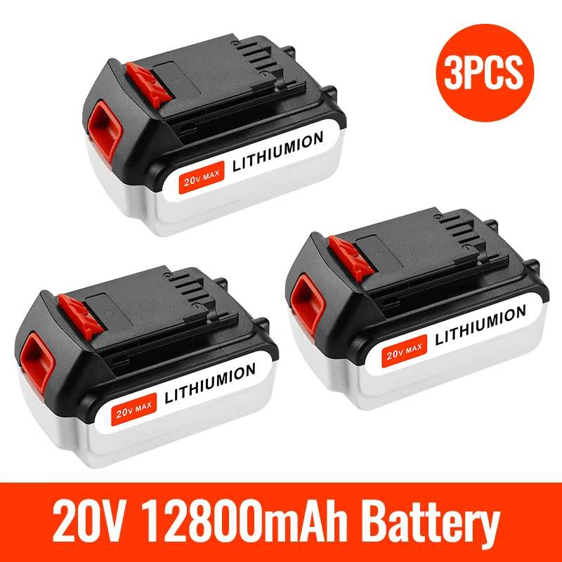 

100% original 20V 12800mAh Li-ion Rechargeable Battery Power Tool Replacement Battery for BLACK & DECKER LB20 LBX20 LBXR20