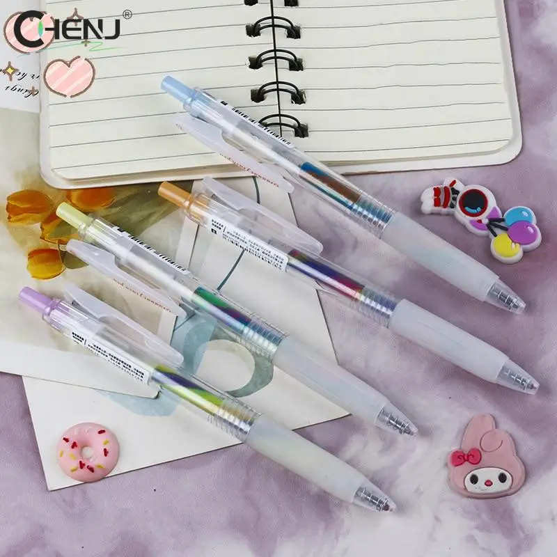 

Creative Cartoon Press Pen Rainbow Gradient Color Pen Sheath Soft Neutral Pen Students Stationery Pen Signature Pen