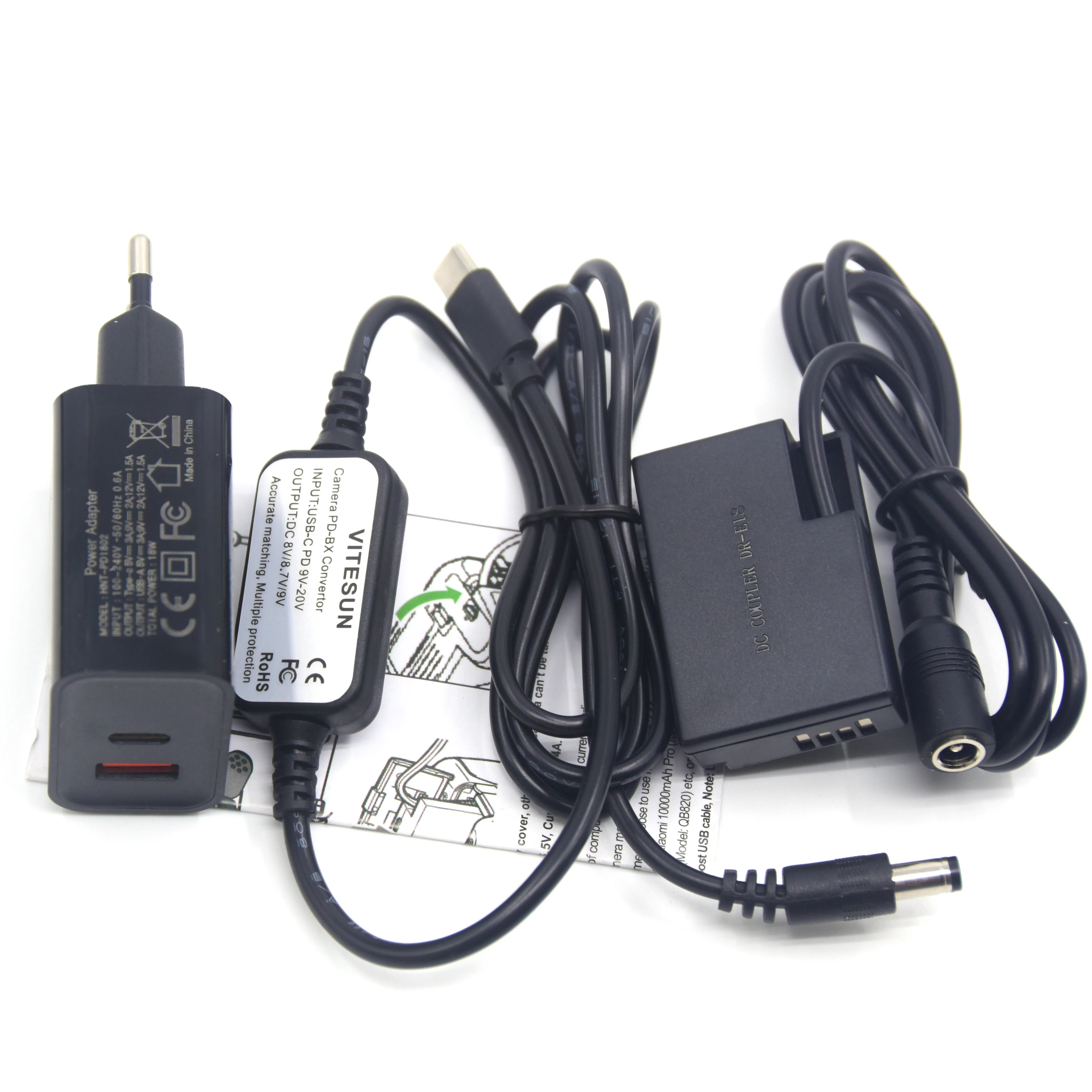 Фото PD Зарядное устройство USB C DC Кабель DR-E18 Соединитель LP-E17 Фиктивный аккумулятор для камеры Canon EOS 750D Kiss X8i T7i T6i 760D T6S 77D 800D 200D №4