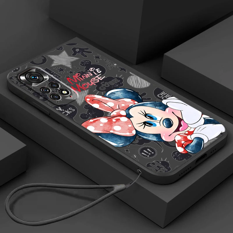 

Mickey Minnie Lovely Phone Case For Xiaomi Redmi Note 12 11T 11S 11E 10S 10T 10 9T Pro Plus Liquid Rope Funda Cover