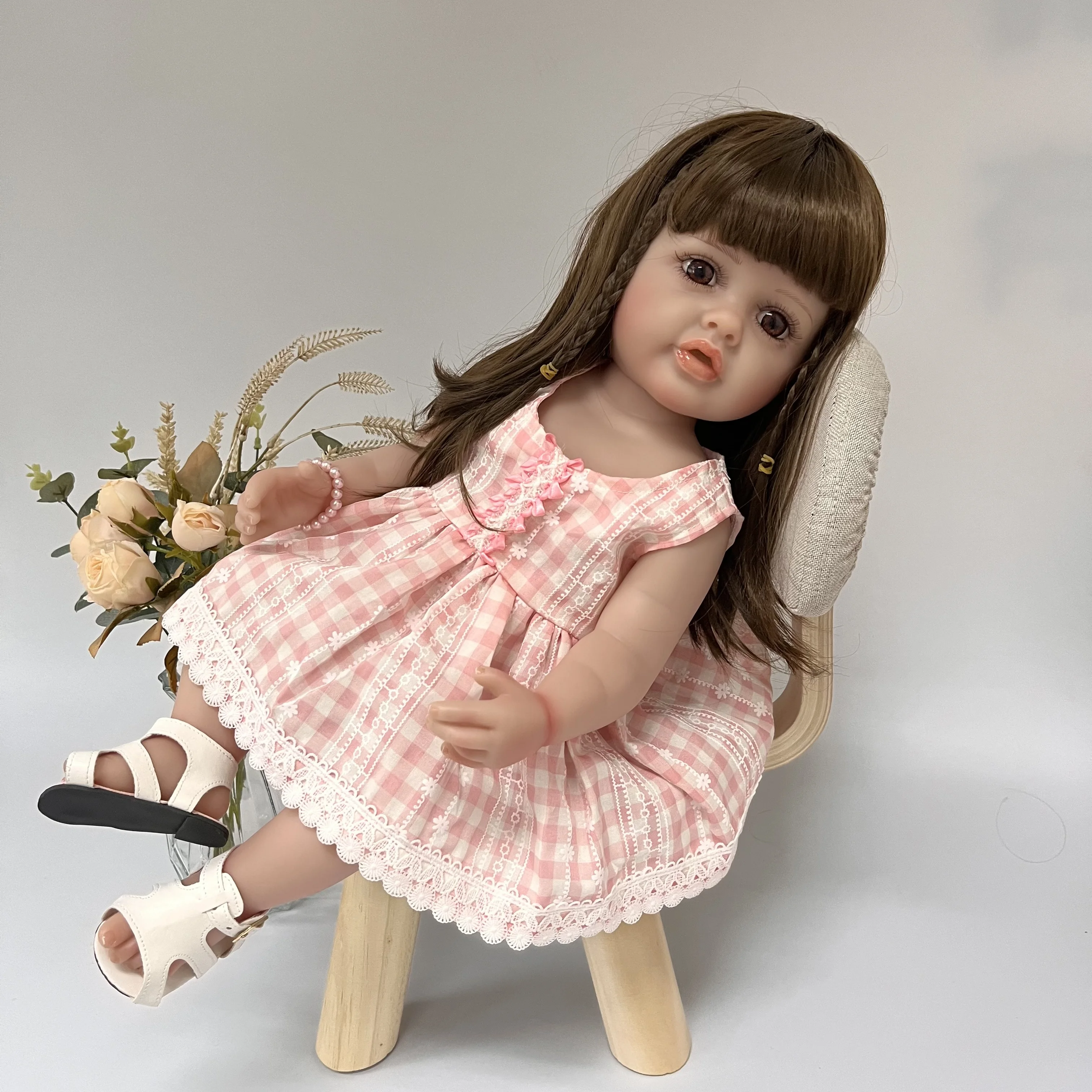 Кукла реборн Мягкая силиконовая 55 см на ощупь |