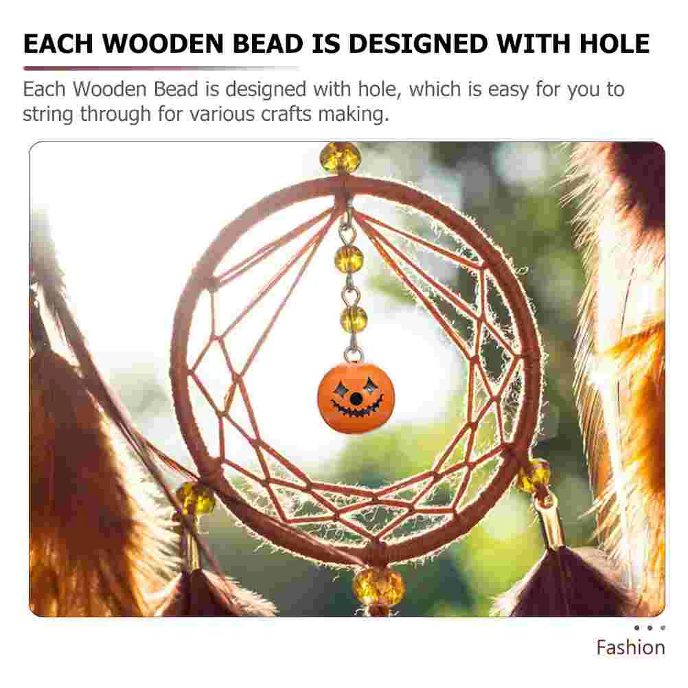 50 шт. деревянные бусины шарики для поделок Хэллоуин принадлежности изготовления