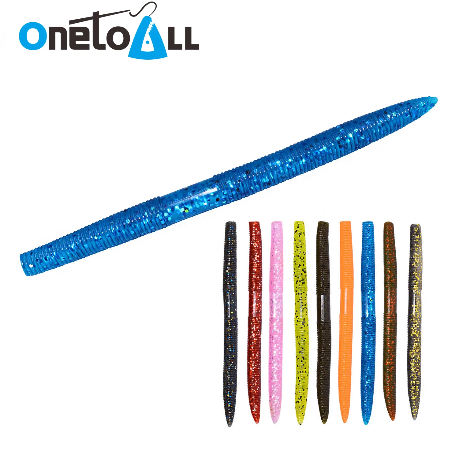 

OnetoAll 5 PCS 140mm 8.4g Senko Worm Fishing Lure Soft Bait Straight Tail Artificial Silicone Shiner Jigging Wobblers Swimbait