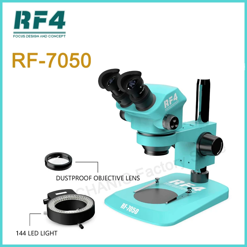 

Оптический стерео бинокулярный микроскоп RF4, HD-камера 70-50X с непрерывным увеличением для ремонта электронных телефонов, резьбы по ювелирным изделиям