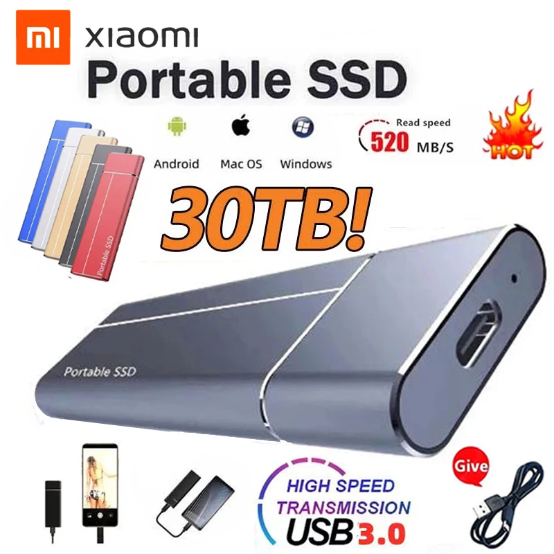 Оригинальный высокоскоростной внешний твердотельный накопитель Xiaomi 100% дюйма на