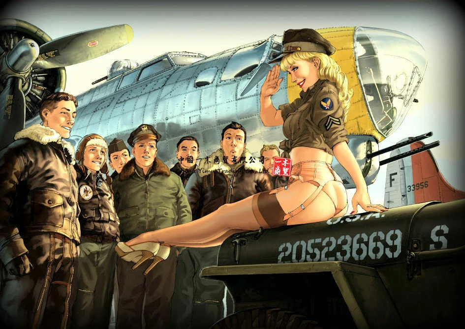 Винтажная наклейка на булавке с художественной печатью А4 WW2 фото jeep willys Girl