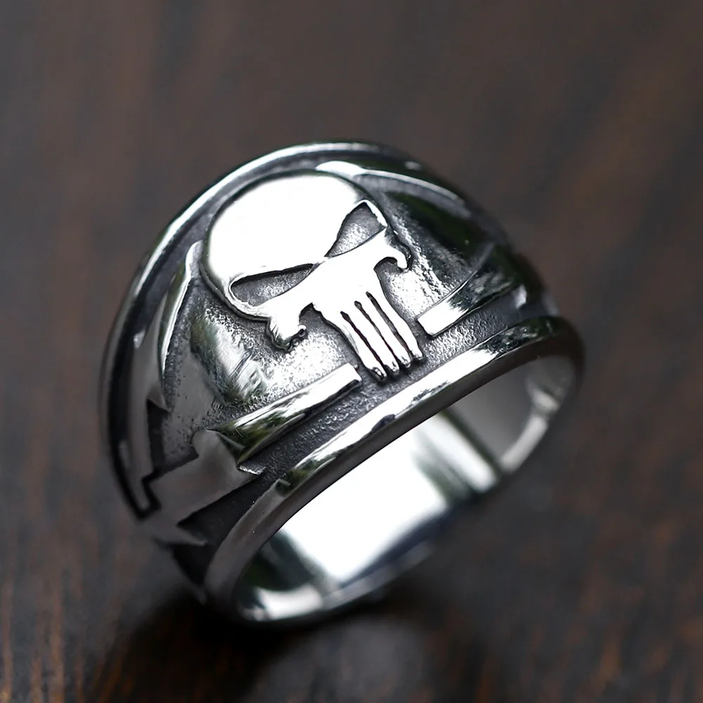 

2023 NEW Men's 316L stainless-steel rings Punisher skeleton mask Vintage ring for teens FASHION Jewelry Gifts free shipping
