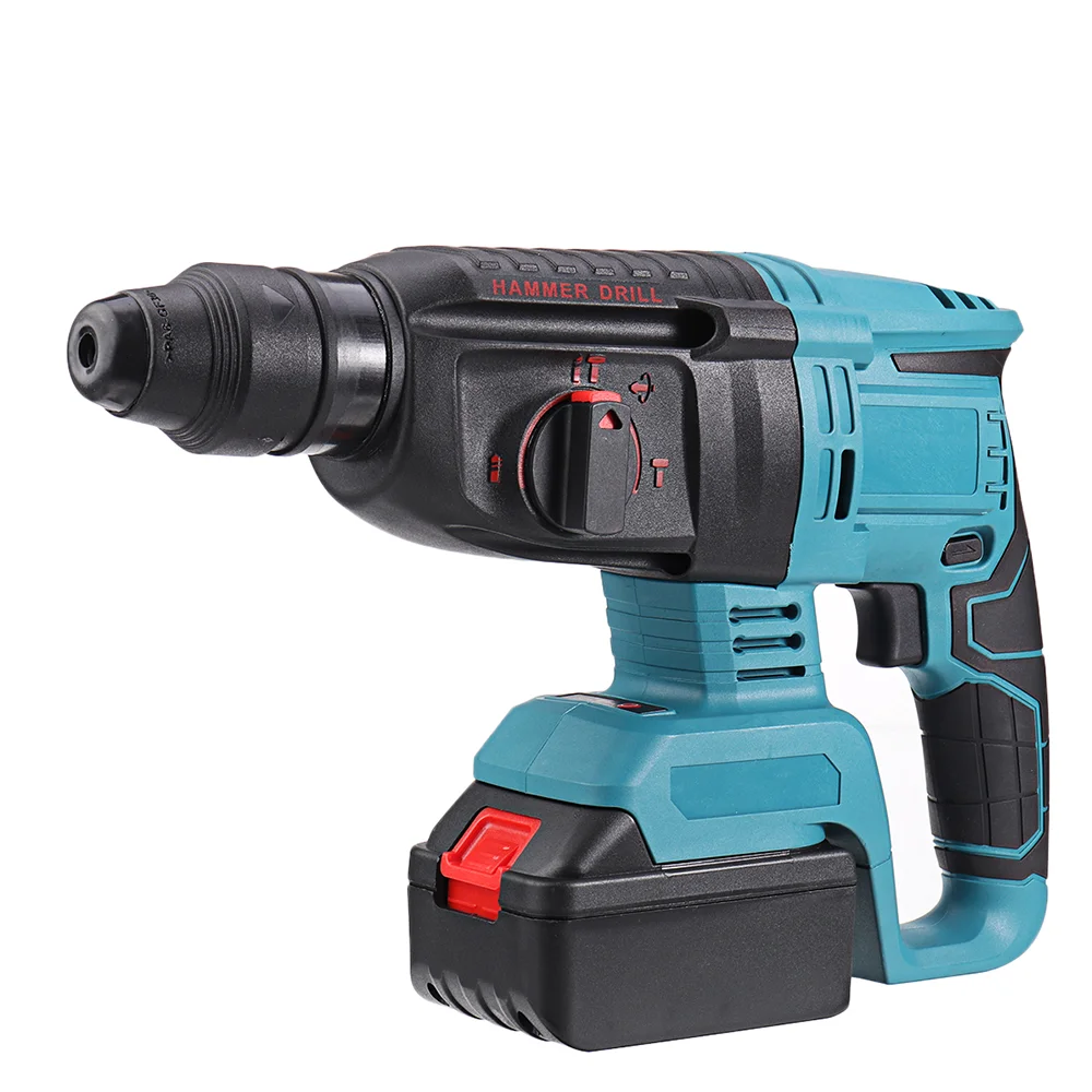 

Brushless Rotary Hammer Electric Drill Hammer 18V 4 Function Hammering Machine Drilling Concrete Tool With battery