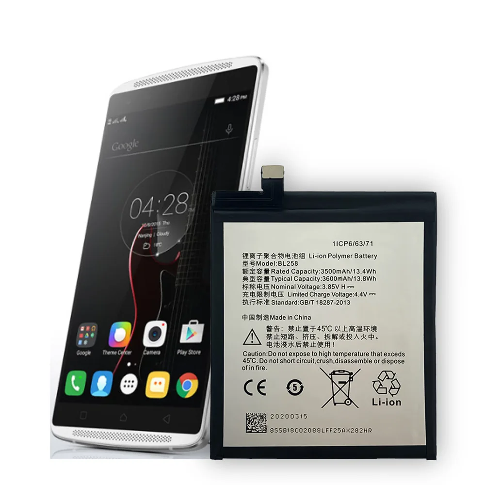 100% Оригинальный настоящий аккумулятор BL258 3600 мАч для Lenovo Vibe X3 / Lemon X3c50 X3c70 X3a40