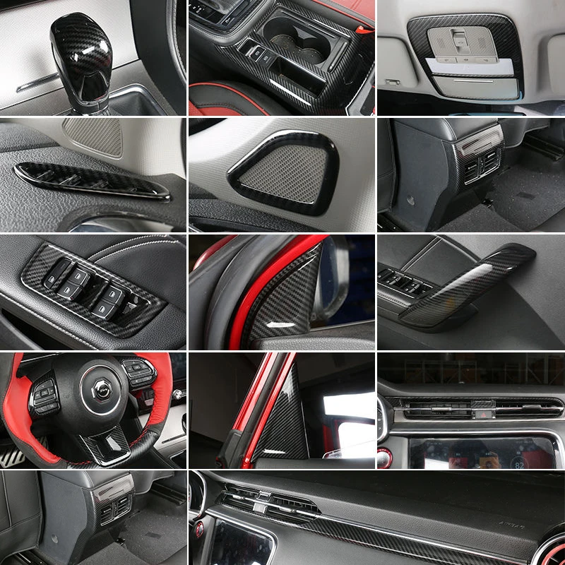 Full set Carbon fiber Style Interior Decoration Cover Car Stickers For MG Third Generation MG6 Refit Shiny Stylish