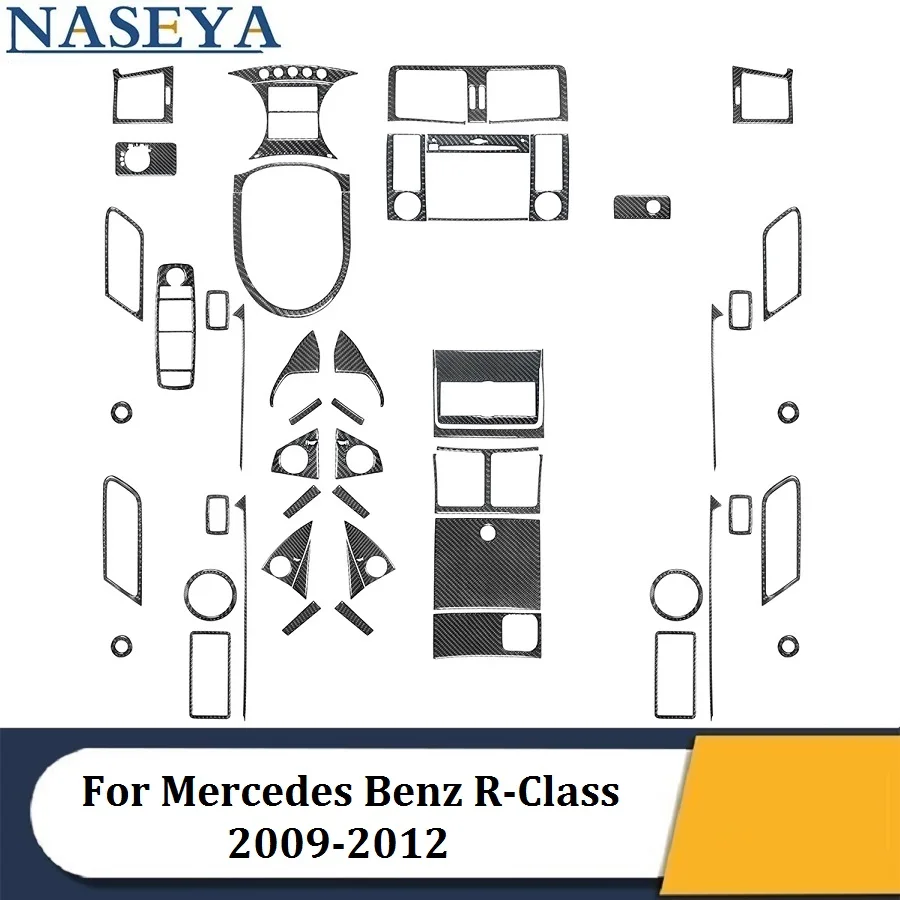 

Черные наклейки из углеродного волокна для Mercedes Benz R-Class R Class 2009 2010 2011 2012, аксессуары для интерьера автомобиля