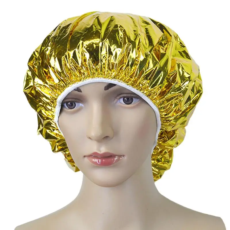 

1Pcs Heat Insulation Aluminum Foil Hat Elastic Bathing Hair Cover Adults Waterproof For Women Hair Salon Bathroom